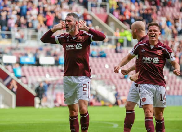 Hearts' Michael Smith and Cammy Devlin covered plenty of ground against Rangers. (Photo by Alan Harvey / SNS Group)