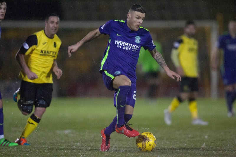 Hibs have had many classic purple away strips over the years, including this one from season 2015/16. Purple was first used by Hibs in 1977 when the Leith side became the first football team in the UK to wear sponsored shirts, featuring the Bukta logo, which TV cameras refused to broadcast, hence a purple and green alternate kit was produced. Picture: Toby Williams.