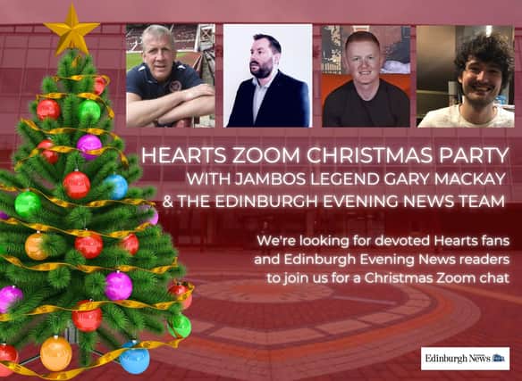Join us for the the Hearts Christmas Zoom party with a Jambos legend.