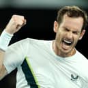 Andy Murray celebrates his round one victory over Matteo Berrettini at the Australian Open. Picture: Clive Brunskill/Getty
