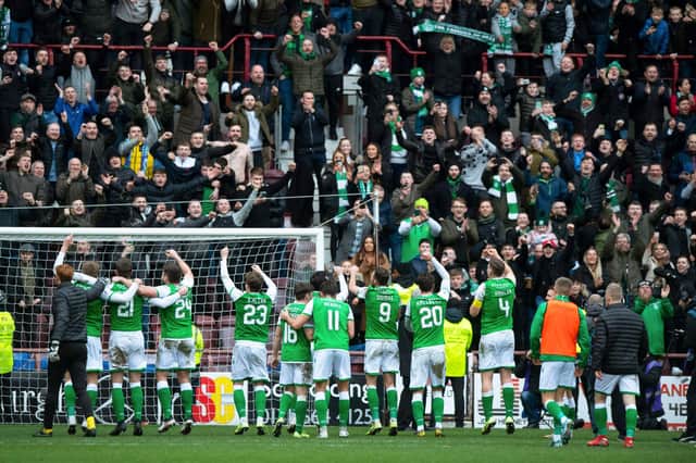 Hibs will not have the backing of their fans at Hampden for the Scottish Cup semi final against capital rivals Hearts. Photo by Alan Harvey/SNS Group