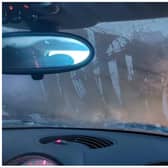 Edinburgh police caught a motorist driving “in the middle of the road” with frozen windows. Photo: Police Scotland