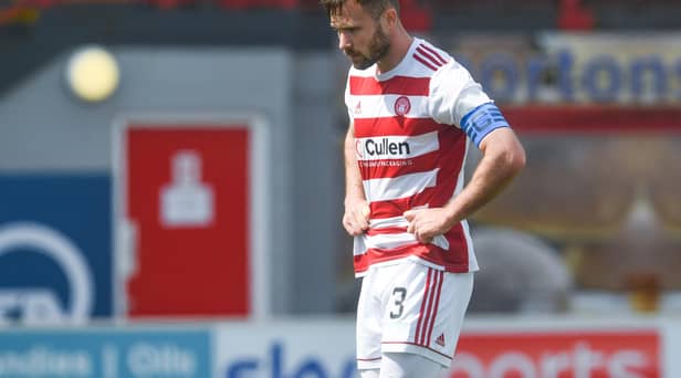 Scott McMann captained Hamilton Accies in their final match in the Scottish Premiership last Sunday. Picture: SNS
