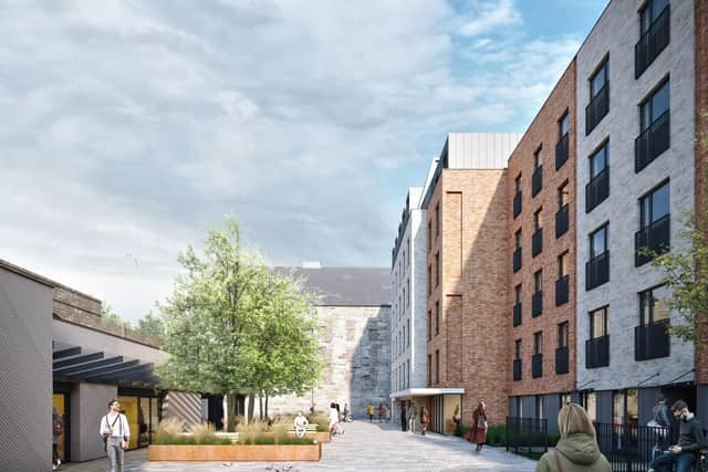 The Leith Walk development introduces four buildings, including a six-storey block accommodating 230 student beds and three commercial units and two five-storey buildings providing 27 affordable flats and 27 build-to-rent properties.