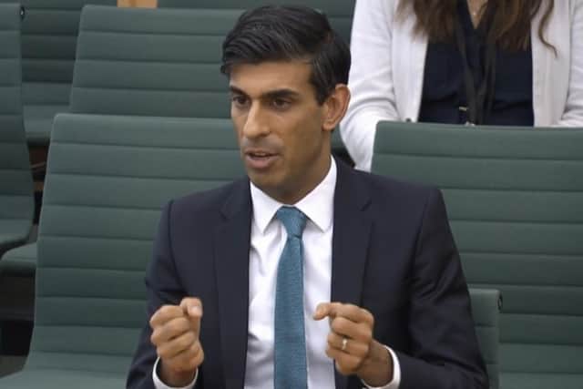 Chancellor Rishi Sunak gives evidence to the Commons' Treasury Select Committee (Picture: Parliament TV/PA Wire)