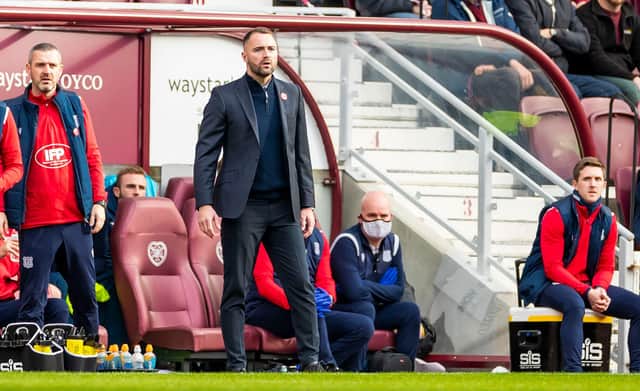 Dundee manager James McPake at Tynecastle.