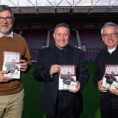 John Robertson with John Colquhoun at Tynecastle Park for the launch of 'Robbo'. (Photo by Mark Scates / SNS Group)