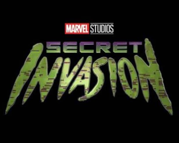 The logo for the upcoming show is a camouflaged green, reminiscent of the Skrulls' green skin. Photo: Marvel / Disney.