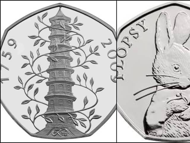 The Kews Garden 2009 coin is the rarest, while Flopsy Bunny also ranks high