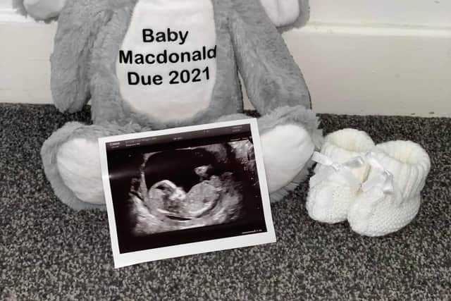 The 12 week scan and announcement of the pregnancy that was met with joy by friends and family