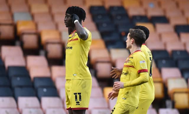 Hearts signing target Elijah Adebayo scored twice in Walsall's 3-1 win at Port Vale on Saturday. Pic: Nathan Stirk/Getty Images