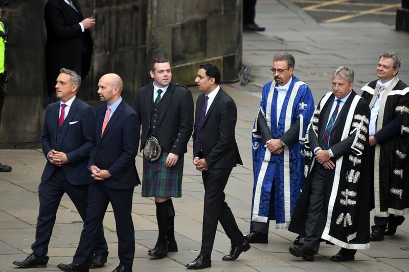 Scottish Conservative leader Douglas Ross and Scottish Labour leader Anas Sarwar joined other party leaders as they made their way to the cathedral.