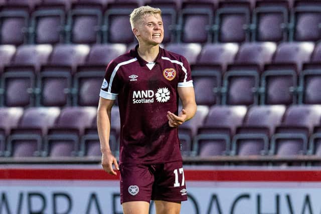 Alex Cochrane in action for Hearts.