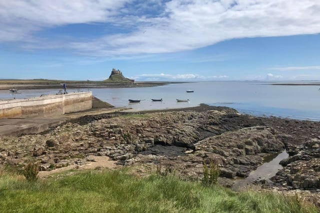 Lindisfarne Castle over the water.