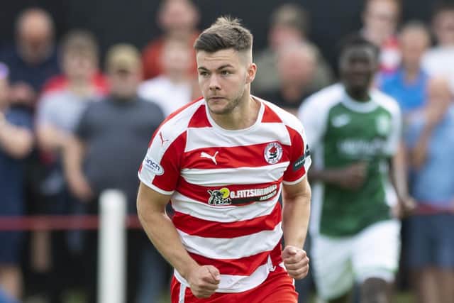Bonnyrigg Rose Josh Grigor in action against Hibs New Dundas Park. He has started both of Bonnyrigg's Premier Sports Cup games so far. Picture: Picture: Mark Scates / SNS