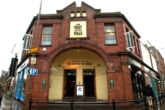 The Foot of the Walk pub is named after its location at the end of Leith Walk, the artery which connects Leith to the heart of Edinburgh. The building was once the Palace picture house cinema, which closed in 1966 before being converted into a snooker hall.