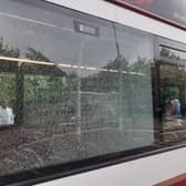 The number 21 Lothian bus had a window smashed by youths at Niddrie Mains Road on Thursday afternoon.