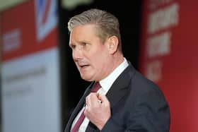 Labour leader Sir Keir Starmer addressing 400 business leaders at the Kia Oval. Credit: Stefan Rousseau/PA Wire