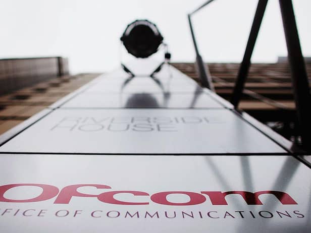 The Ofcom logo outside of its London headquarters (Photo: Bruno Vincent/Getty Images)