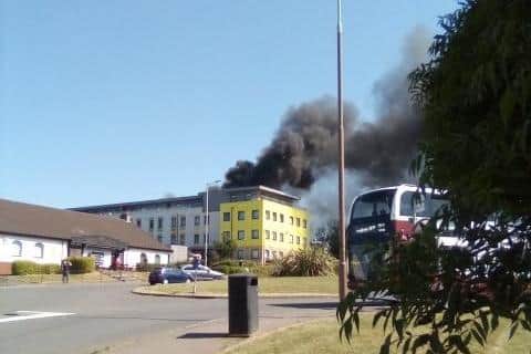 Flames and huge plumes of black smoke could be seen coming from the building on Craigmount Brae in Edinburgh. (Photo credit: Brånn Valravn)