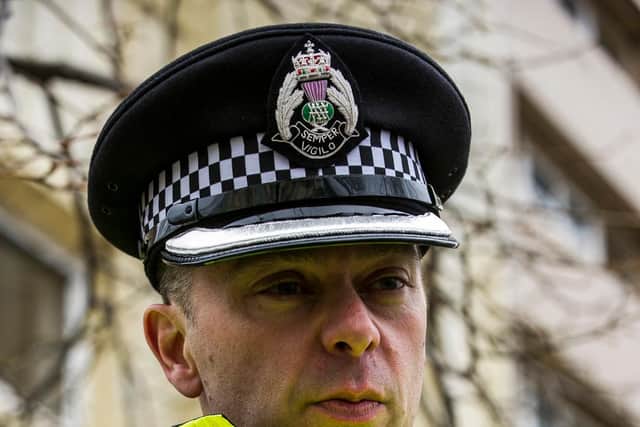 Photograph by Ian Georgeson, 07921 567360pOLICE INVESTIGATE AFTER A BABY GIRL AROUND 1 DAY OLD WAS FOUND ON A BENCH BEHIND kILNCroft High rise on Hailesland ParkPic: Chief Inspector Richard Thomas