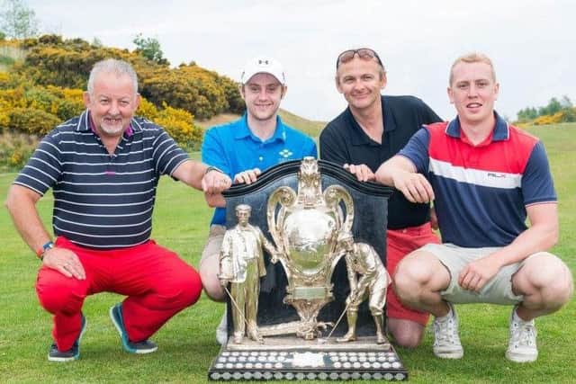 John Archibald, left, joined forces with Rory Smith, Dave Campbell and Willem Kerr in the winning George Heriot's FP team in the 2017 Dispatch Trophy.