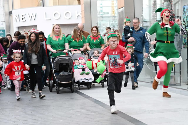 The Elf Toddle Walk getting underway at the Centre in Livingston on Sunday, November 19.