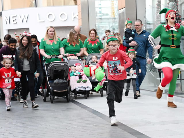 The Elf Toddle Walk getting underway at the Centre in Livingston on Sunday, November 19.
