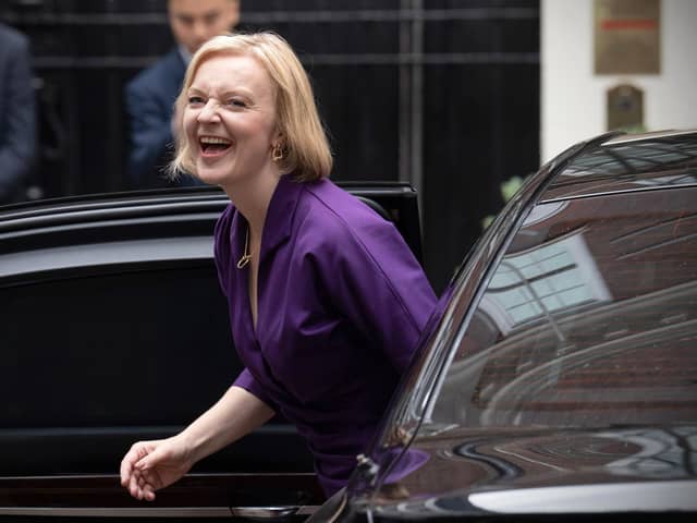 Liz Truss arrives at Conservative headquarters in London after winning the party leadership election (Picture: Carl Court/Getty Images)