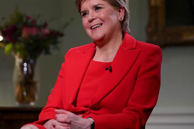 Nicola Sturgeon being interviewed by Laura Kuenssberg for the BBC 1 current affairs programme, Sunday With Laura Kuenssberg. Issue date: Sunday January 22, 2023.