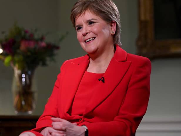 Nicola Sturgeon being interviewed by Laura Kuenssberg for the BBC 1 current affairs programme, Sunday With Laura Kuenssberg. Issue date: Sunday January 22, 2023.