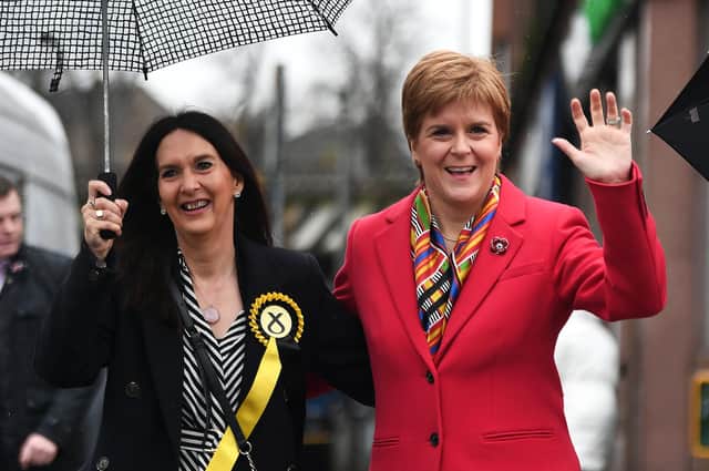 Nicola Sturgeon with Margaret Ferrier, or 'Margaret Covid' as the First Minister has mistakenly called her, during the 2019 general election campaign (Picture: John Devlin)