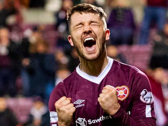 Craig Halkett netted the equaliser for Hearts at Ibrox. Picture: SNS