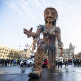 Scotland's largest puppet, a sea goddess called Storm, reaches out a hand of friendship at the Celtic Connections festival in 2020 (Picture: Jane Barlow/PA)