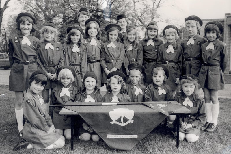 The 2nd Hasland (Chesterfield) Brownies received their Pennant at Hasland youth Club in 1976