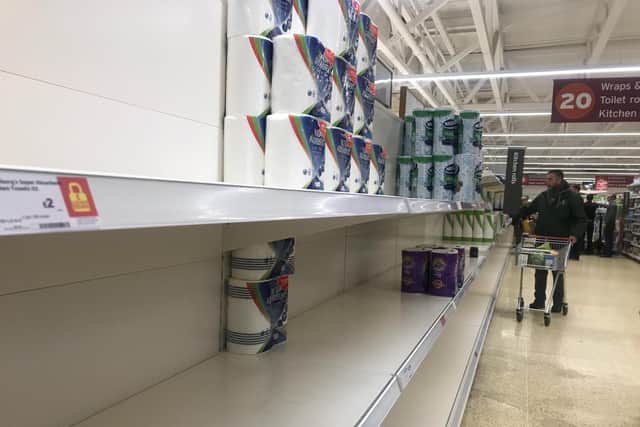 Empty shelves in Sainsbury's at Craigleith Retail Park. Pic: JPI Media