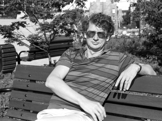 French author Andre Brink in Edinburgh in August 1985.