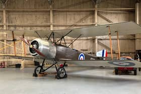The finished Sopwith 1 1/2 Strutter - a labour of love for the volunteers who have built it fro scratch over the past 23 years.