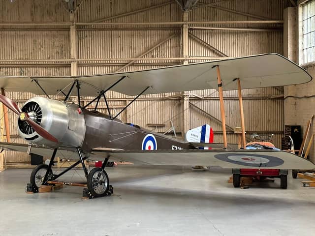 The finished Sopwith 1 1/2 Strutter - a labour of love for the volunteers who have built it fro scratch over the past 23 years.