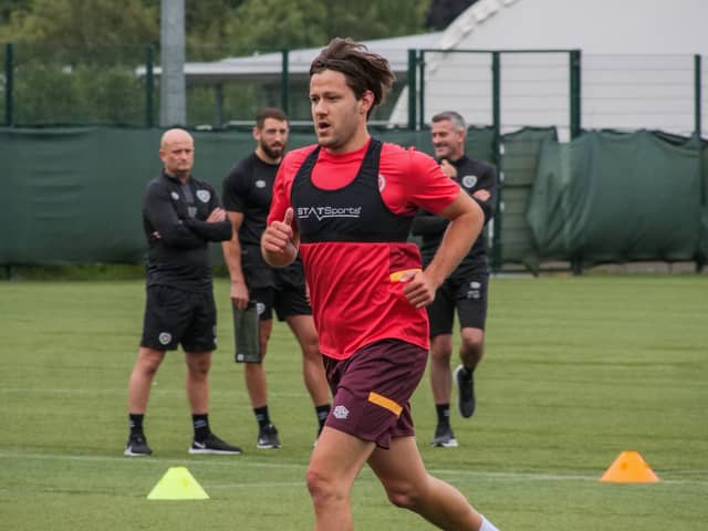 Hearts midfielder Peter Haring is back running on the first day of pre-season at Riccarton. Pic: Heart of Midlothian FC