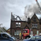 Firefighters tackle the blaze at Corstorphine Public Hall in Kirk Loan in October 2013.  Picture: Sandy Irvine
