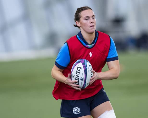 Emma Orr training with Scotland at The Oriam ahead of the second Six Nations match against Wales Edinburgh