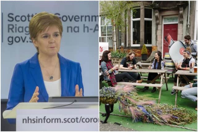 Nicola Sturgeon announced today that pub and restaurant outdoor spaces are to remain closed despite the country heading into phase two of exiting lockdown