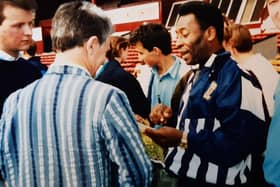 Arguably the greatest ever footballer, Pele visited Tynecastle Park in 1989 as part of a FIFA delegation touring the country during the Youth World Cup held in the country that year. The Santos and Brazil legend, who scored more than 1000 goals in his career and won the World Cup three times, chatted to kids and signed autographs after holding a coaching session with then Scotland manager Andy Roxburgh for a group of lucky Edinburgh schoolkids.