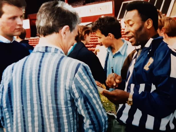 Arguably the greatest ever footballer, Pele visited Tynecastle Park in 1989 as part of a FIFA delegation touring the country during the Youth World Cup held in the country that year. The Santos and Brazil legend, who scored more than 1000 goals in his career and won the World Cup three times, chatted to kids and signed autographs after holding a coaching session with then Scotland manager Andy Roxburgh for a group of lucky Edinburgh schoolkids.