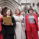 Solicitor Theodora Middleton (centre) of Bindmans LLP, reads a statement on behalf of Reclaim These Streets founders (left to right) Henna Shah, Jamie Klingler, Anna Birley and Jessica Leigh outside the Royal Courts of Justice, London, after judges ruled that the Metropolitan Police beached the rights of the organisers of a planned vigil for Sarah Everard with its handling of the planned event.