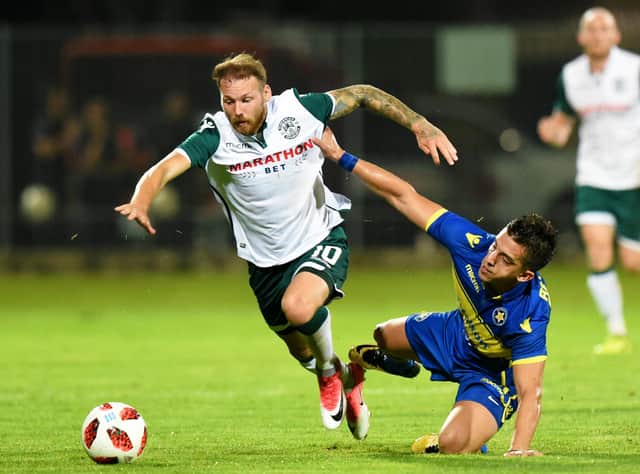 Martin Boyle in action for Hibs against Asteras Tripolis during Hibs' last foray in to European competition