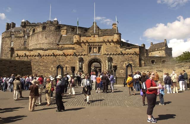Tourists on the Esplanade at Edinburgh Castle (Picture: Rob McDougall)