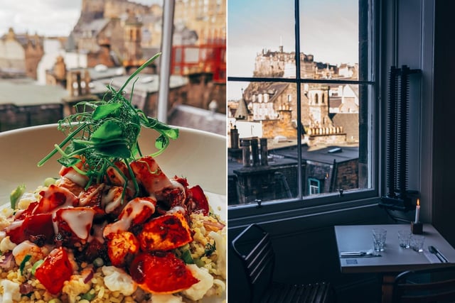 The Outsider in George IV Bridge, Old Town, treats diners to views of Edinburgh Castle. There is an emphasis on seasonal produce and the menu changes each day.