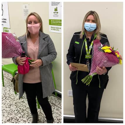 Lisa (left) had her life saved by Lauren (right) after she collapsed at Asda in Tranent